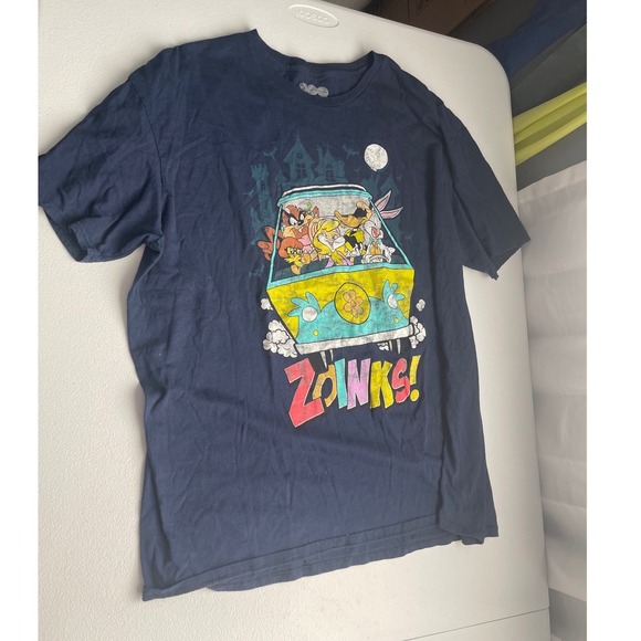 WB 100 Scooby Doo Zoinks! Graphic Print T-Shirt XXL - Picture 1 of 3